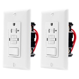 Baomain 2PCS GFCI Outlet with Switch, 20A 125VAC 60Hz, Tamper Resistant GFCI Receptacle, BAA-002 ETL Listed, White
