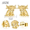 Highland Cow Earrings 925 Sterling Silver Cute Animal Stud Earrings