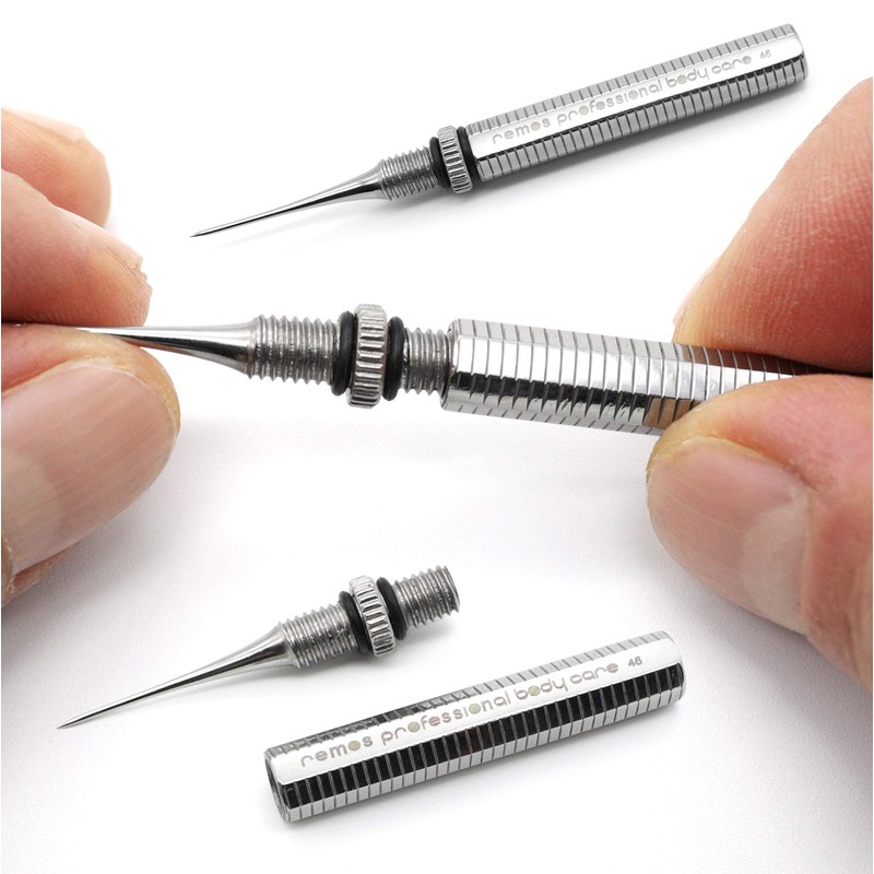 Remos toothpick with straight unscrewable tip, stainless steel, 5 cm