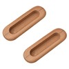 MOROBOR 2PCS Oval Wood Recessed Concealed Handle, Embedded Design Sliding