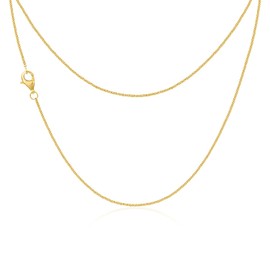 SISGEM 14K Gold Cuban Chain Necklace for Women, Solid Yellow Gold Flat Curb Link Chain Necklace jewelry with Lobster Claw Clasp, 16/18/20/22inch (16)