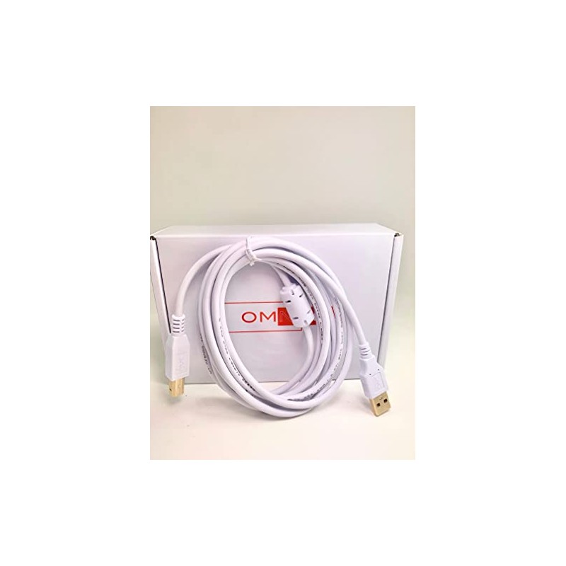 OMNIHIL 8 Feet Long White High Speed USB 2.0 Cable