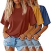 Huukeay 3 Pack Women's Half Sleeve T-Shirts, Crew Neck Elbow