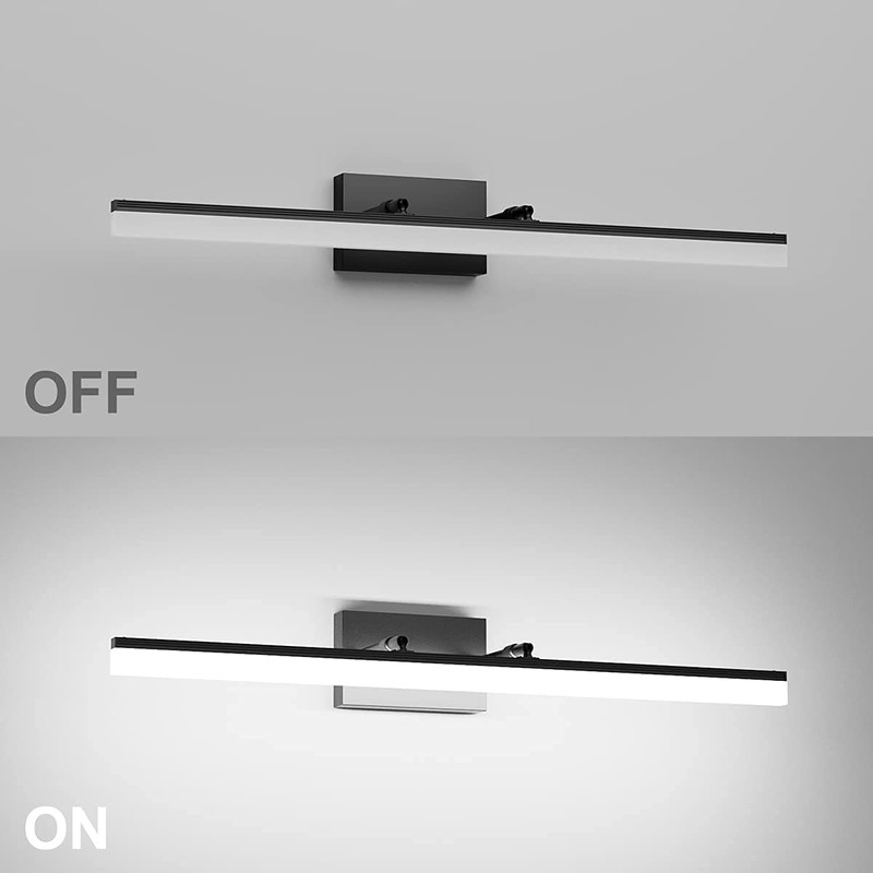Aipsun 31.5 inch Modern Black Vanity Light Adjustable Bathroom Light