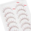 outopen 10 Pairs Brown Lashes Clear Band Brown Manga Lashes