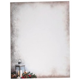 Antique Lantern Christmas Stationary Paper 8.5 x 11-60 Sheets Holiday Letter Paper