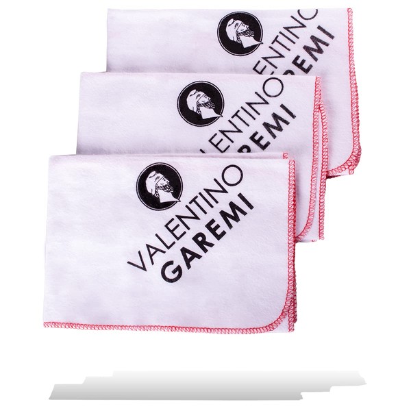 VALENTINO GAREMI 3 Cleaning Cloths - Clean, Polish, Shine or Buff Shoes Boots Musical Instruments Glass Furniture Jewelry Silverware - Genuine Cotton