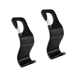 JUSTTOP 2PCS Car Seat Hooks, Car Seat Headrest Hook Storage Hidden Hanger with Metal Lock, Heavy Duty Vehicle Seatback Hanging Holder for Purses Groceries Bags, Car Accessories