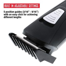 Barbasol Rechargeable Electric Beard Trimmer with Stainless Steel Blades and Adjustable Settings