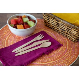 Eco-Products Renewable & Compostable 6.5" Wood Forks, Case of 1000, FSC Certified Wooden Fork, Hot & Cold Food Friendly, Ridge Molded Into Handle For Better Grip and Increased Strength