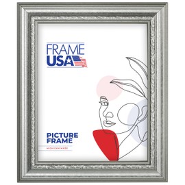 Frame USA 16x20 Picture Frame, Silver Ornate, American Value Series, Wall Hanging Frame with High Clarity Plexiglass
