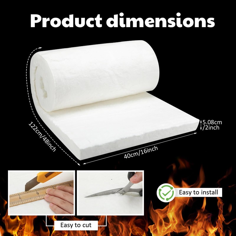 Fanfanwin Ceramic Fiber Insulation 2" Thick x 16" x 48",