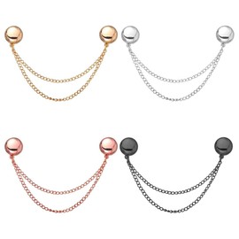 NOPKESV Pack of 4 Multifunctional Magnetic Clothing Clips, Hijab Magnets with Chain, Super Magnetic, Firm and Non-Falling, Suitable for Clothes, Scarves (2 Colours)