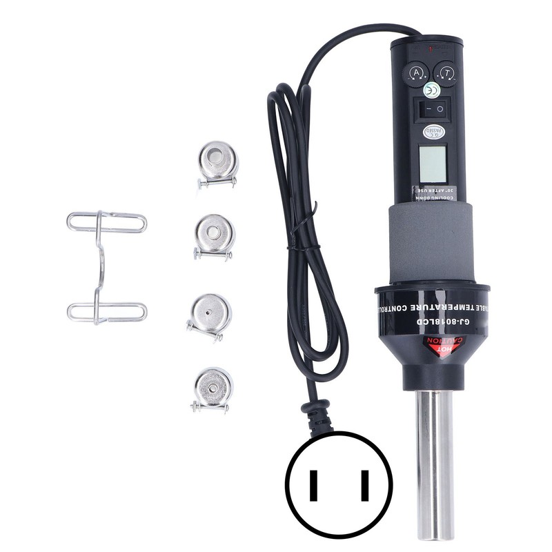 6Pcs Hot Air Gun LCD Digital Display Adjustable Portable Heating