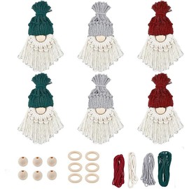 1 Set, DIY Macrame Christmas Gnomes Santa Claus Kit, DIY Macrame Santa Claus for Christmas Tree Decor, Christmas Tree Ornaments for Xmas Party Living Room Festive Decorations, Ideal Holiday Craft Gift For Family Friends. christmas decoration nyepi party 