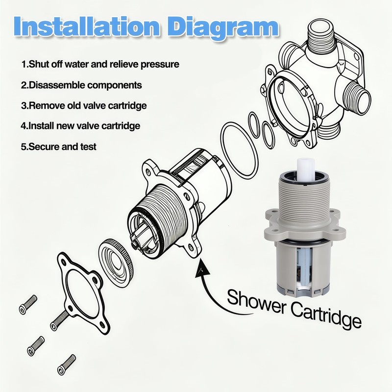 Aottykro Pressure Balanced Cartridge #9740420 Replacement for Pfister 0X8/JX8/VB8/JV8 Deep