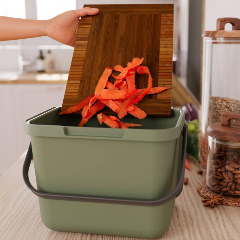 SUNDIS Loops 6L Rectangular, Recycled Plastic, Grey, with Lid and