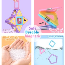 MOOKCUY Magnetische Bausteine – Magnet Spielzeug 3-8 Jahre STEM Kreativität Geschenk Kinder für Kinder 3 4 5 6 7 Jahre alte Jungen Mädchen Geschenke