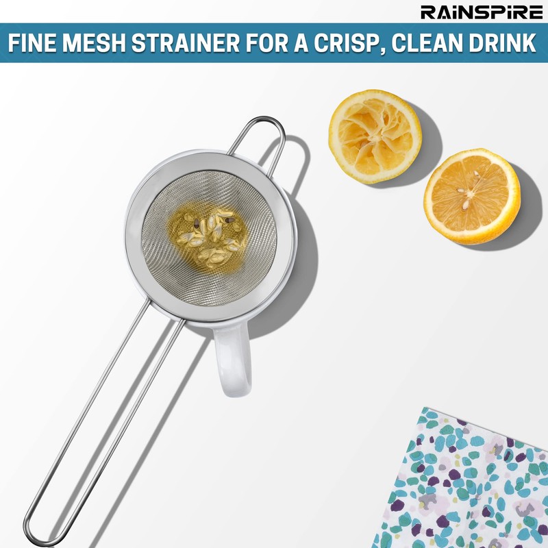 Upgraded 3.3" 304 Stainless Steel Fine Mesh Strainers for Kitchen,