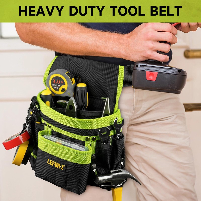 Tool Belt,Magnetic Tool Pouch,14-Pockets Tool Belts for Men,Detachable & Adjustable