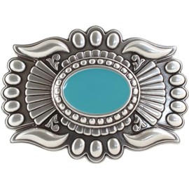 BELTINGER Chantico Belt Buckle 4.0 cm | Buckle Interchangeable Buckle Belt Buckle 40 mm Solid | Interchangeable Belt up to 4 cm, Silver, turquoise