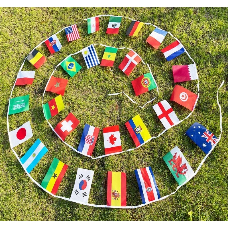 rhungift 200 Countries International World String Flags Banner 8" x