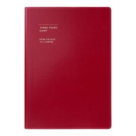 Marks CDR-TYD01-RE Notebook, Diary, Year-free, Beginning in January, A5 Size, TYD, 3 Year Consecutive Diary, Soft Cover, Red, Childcare Diary, Childcare Diary, Growth Record, Children, Gift, Date Free