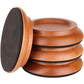 Upright Piano Caster Cups,Eison Solid Sapeliwood Piano Caster Piano Leg Floor Protectors with Non-Slip & Anti-Noise Foam for Hardwood Floor, Set of 4