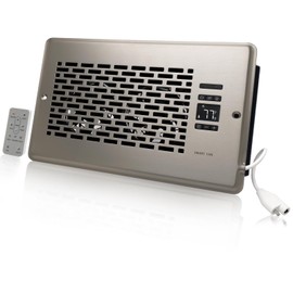 COZZIVITA Ultra-Quiet Register Booster Fan 6 x10'' with High-precision Thermostat - Manhattan Design AC Vent Fan Booster - Floor Vent Fan Booster to Fast Heating and Cooling Room, Stain Nickle