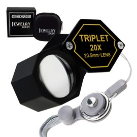 20x Magnifications 20.5mm Jeweler Gem Loupe Triplet Lens Magnifier Jewelry Optical Glass Great Professional Hobbyist Stamp & Coin Mechanics Machinists