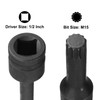 sourcing map 1/2" Drive x M15(15mm) Impact Triple Square Spline