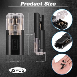 JIZZU Low Voltage Wire Connectors, 2 Pin Electrical Connectors Compact Wire Terminals, Quick Dual Wire Terminal Block No Wire-Stripping Required Compact Conductor Cable Connectors for 18-22mm AWG (32)