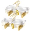 Acrylic Gold Pants Hangers with Adjustable Clips 10 Pack, Non-Slip