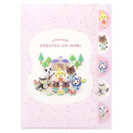 Sunstar Stationery Atsume Animal Crossing, Clear File, Die Cut, A4, Pink S2135787