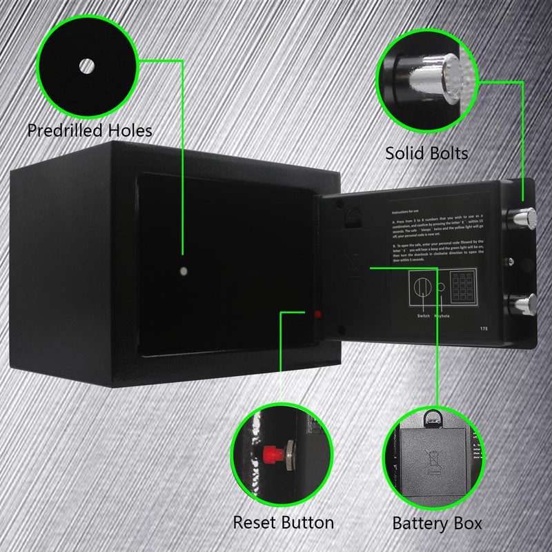 Heroecol Key and Electronic Security Safe Box Digital Deposit Box