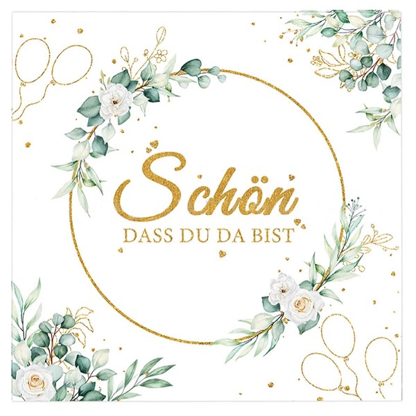 Weiß Servietten Eukalyptus Grün Servietten mit Schön, 2-lagig, 33x33cm, Grün