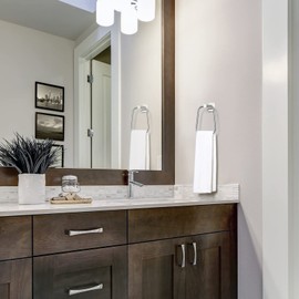 HouseAid Trapezoid Towel Holder for Bathroom, Stainless Steel Towel Ring, Modern Bathroom Hand Towel Rack, Wall Mounted, Brushed Nickel