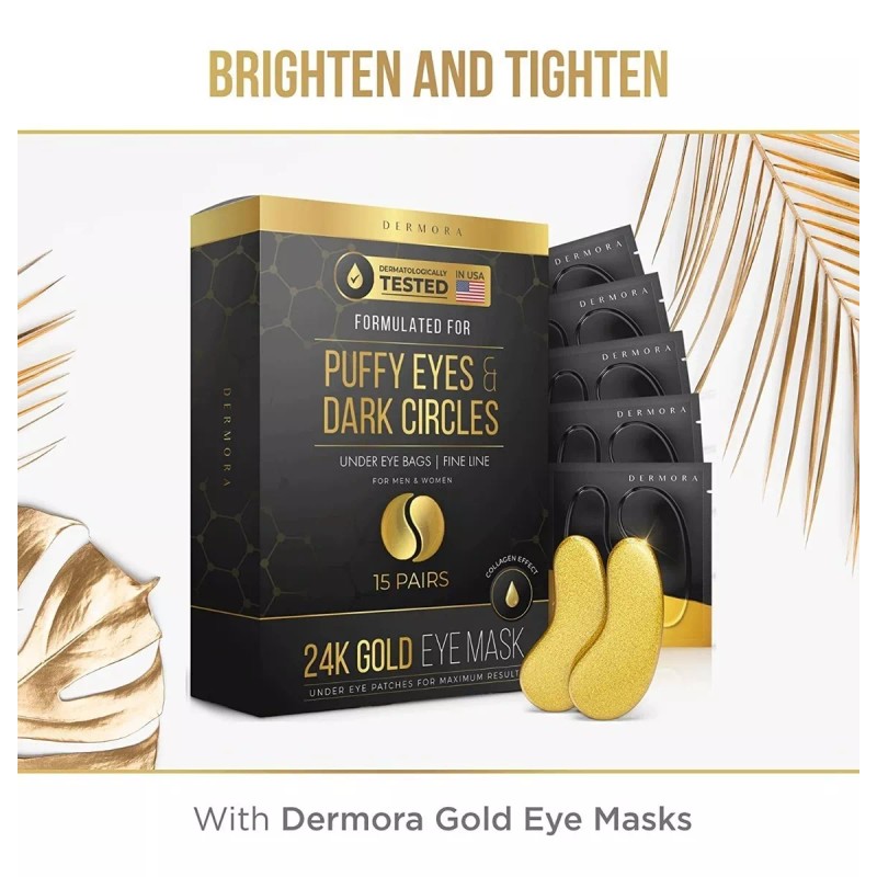 Dermora Parches Hidratantes Veganos Eliminan Ojeras 20 Pares