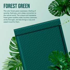 Fuxury Thick Bubble Mailers 8.5x12” 40 Pack Large Christmas Bubble Envelopes Opaque Cushioning Mailer for Small Business Mailing Books Clothes Makeup Supplies Forest Green #2