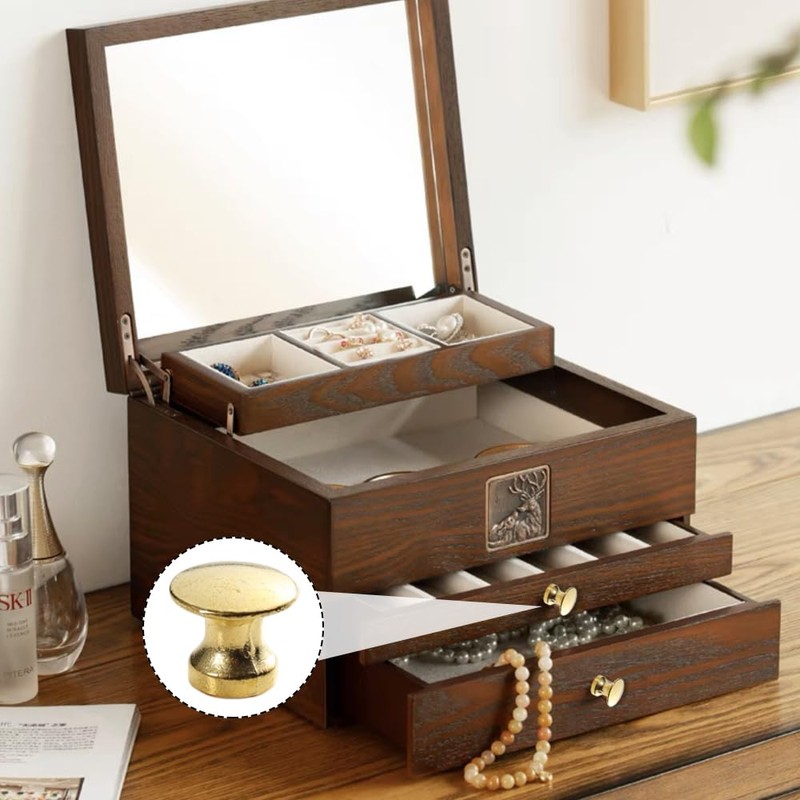PMTFUMY 20PCS Gold Mini Drawer Pulls ，Small Jewelry Box Pulls