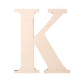 17 Inch Large Wooden Letter, Smooth Surface Wood Letters for Wall Decor, 1/5 INCH Blank Unfinished Wooden Letters for Home Wall Decor DIY Painting Crafts(Letter K)