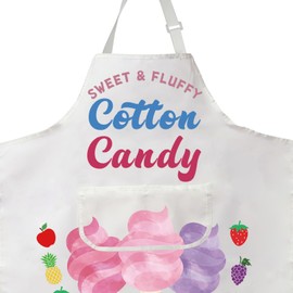Cartoon Candy Cooking Apron Cotton Candy Lovers Gifts Cartoon Candy Maker Kitchen Apron With Pocket Waterproof (COTTON CANDY Apron ca)