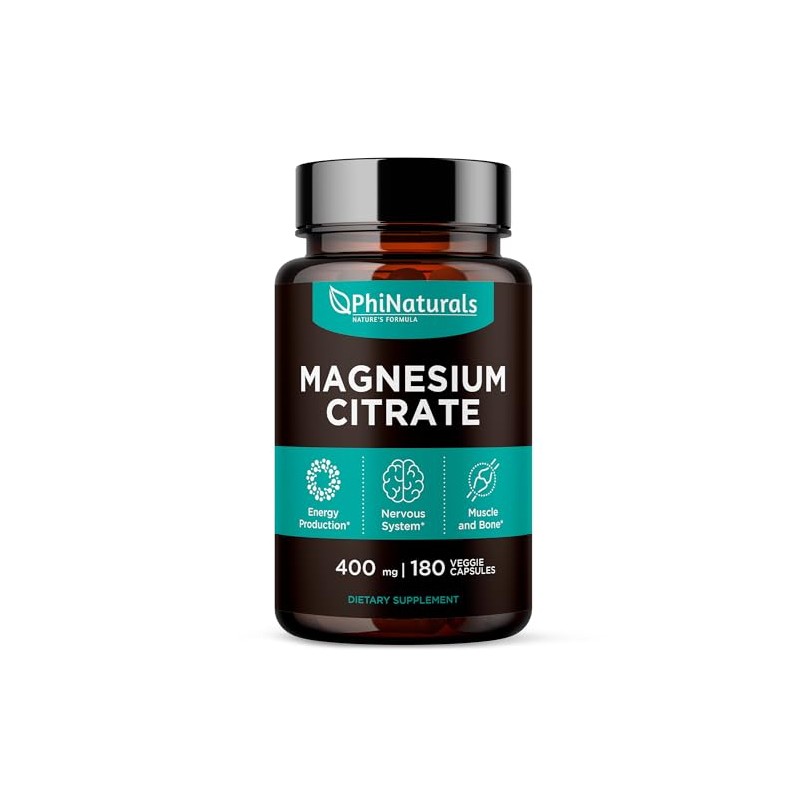 PhiNaturals - Citrato de Magnesio 400 mg 180 cápsulas por