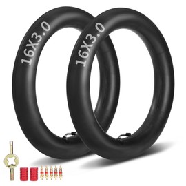 16x3.0 Inner Tube with 65°Angled Valve Stem, Replacement Bike Tube Compatible with 16x3.0 16x3.25 16x3.5 E-Bikes Unicycles Electric Scooters Mopeds Kids Chopper Bikes and Folding Bikes Pack of 2