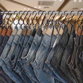 20 Pack S Hooks for Closet,Jeans Hooks for Closet,Heavy Duty Black S Hooks for Hanging for Kitchen, Clothes, Plants, Work Shop, Pots, Pans,Bags, Cups, Garden