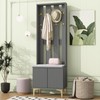 Merax Modern Luxury Hall Tree with Bench and Storage Cabinet,
