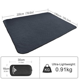 Forceatt Camping Blanket, Lightweight and Compact Picnic/Beach Blanket, Tear Resistant, for Outdoor Festivals, Beaches, picnics, Camping, Parks, Hiking, Travel, Family outings Suitable for 2-4 People