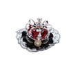 Kawaii-Story C-107-2 Silver Crown Red Rose Bow Black Lace Ruffle