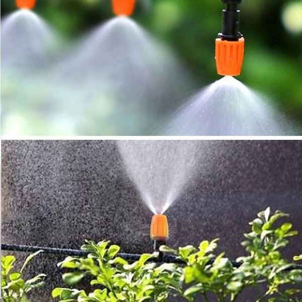 Three-Way Atomizing Nozzle, Adjustable Garden Irrigation Nozzle, Garden/Roof Cooling Nozzle, Greenhouse Vegetable Irrigation(50 Sets)