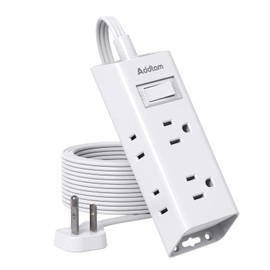 Cruise Ship Essentials, Flat Plug Power Strip, Addtam 3FT Ultra Flat Extension Cord with 6 Outlets Extender, No Surge Protector for Cruise Ship, Travel, Dorm, Home Office, ETL Listed